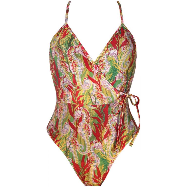 Swimsuit tan through Triangular - Green Seahorse