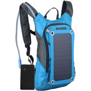 BBWC 10L bike rugzak blauw met drinkreservoir + zonnepaneel + powerbank 10.000 mAh